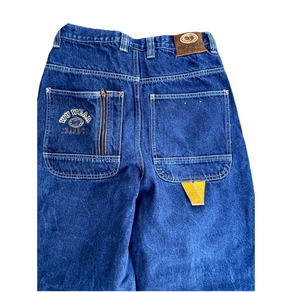 Vintage 90s Wu Wear Denim Jeans Wu-Tang Clan Baggy Fit Mens 32x32 (30x31) EUC